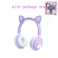 AIKSWE Bluetooth Headphones glowing cute LED Cat Ear