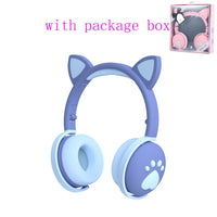 AIKSWE Bluetooth Headphones glowing cute LED Cat Ear