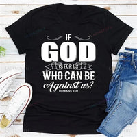 If God Is for Us Letter Printed T Shirt Men Female Fashion Jesus Faith God Religious Graphic Casual Short Sleeve Ventilate Tops