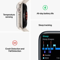 Apple Watch Series 8 [GPS 45mm] Smart Watch w/ Midnight Aluminum Case with Midnight Sport Band - M/L. Fitness Tracker, Blood Oxygen & ECG Apps, Always-On Retina Display, Water Resistant