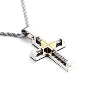 
              Stainless Steel Wire Cross Pendant Necklace Men
            