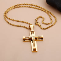 
              Stainless Steel Wire Cross Pendant Necklace Men
            