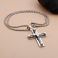 
              Stainless Steel Wire Cross Pendant Necklace Men
            