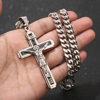 Stainless Steel Crucifix Jesus Cross Necklace