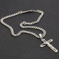 Stainless Steel Crucifix Jesus Cross Necklace