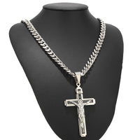 Stainless Steel Crucifix Jesus Cross Necklace