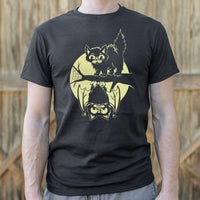 
              Cat And Bat Halloween T-Shirt (Mens)
            