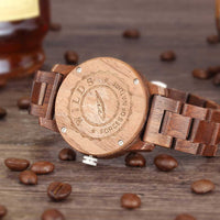 Men's Handcrafted Engraving Walnut Wood Watch - Best Gift Idea!