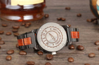 
              Men's Handcrafted Engraving Ebony & Rose Wood Watch - Best Gift Idea!
            