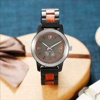 
              Men's Handcrafted Engraving Ebony & Rose Wood Watch - Best Gift Idea!
            