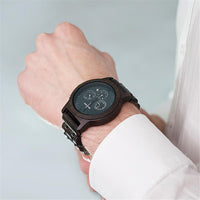 Wood Watch Men Business Watches Chronograph Military Quartz Wristwatch