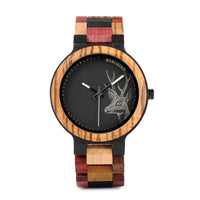 
              P14-2 Deer Collection Wood Watches Date and Week Display Quartz Men
            